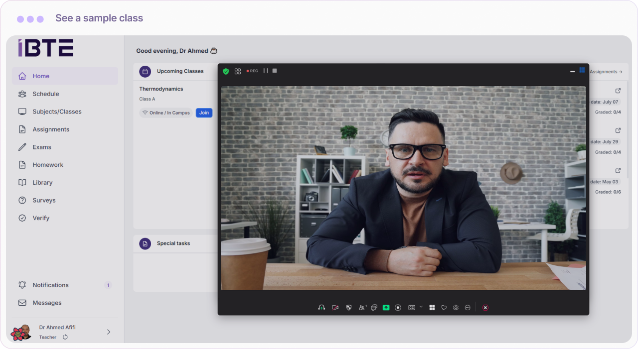 Live class image