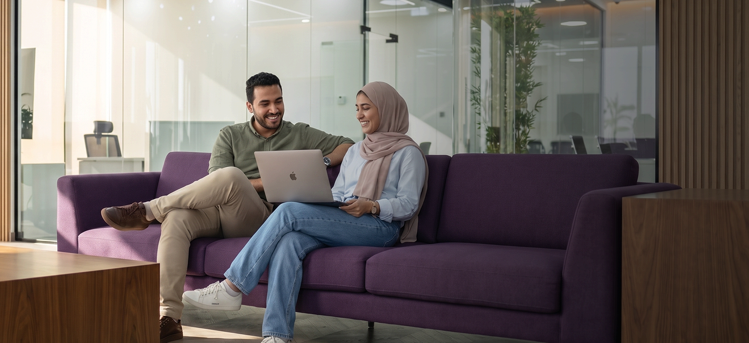 Students in an IBTE campus lounge